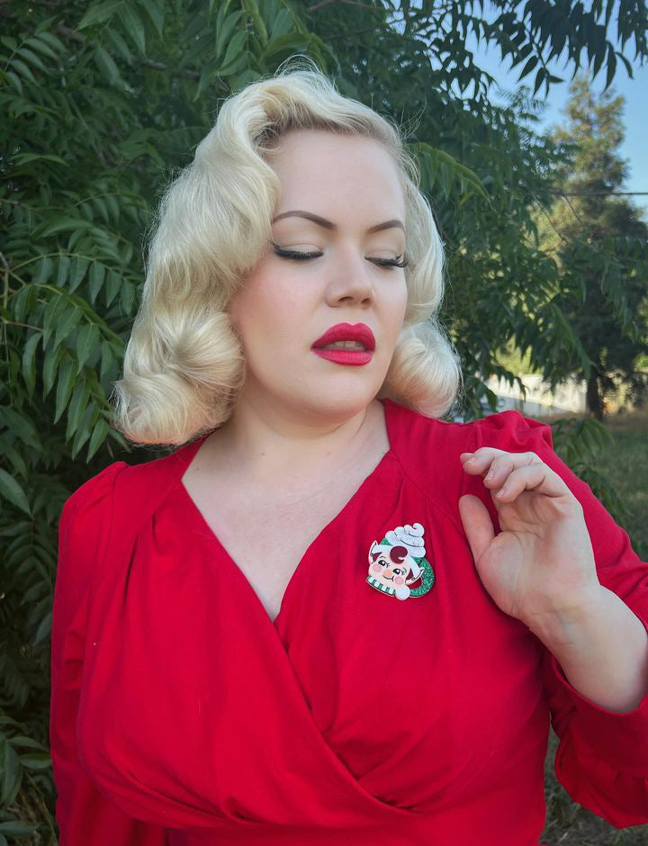 Jolly Jingler Mini Elf Mug Brooch by Lipstick & Chrome Quirks!