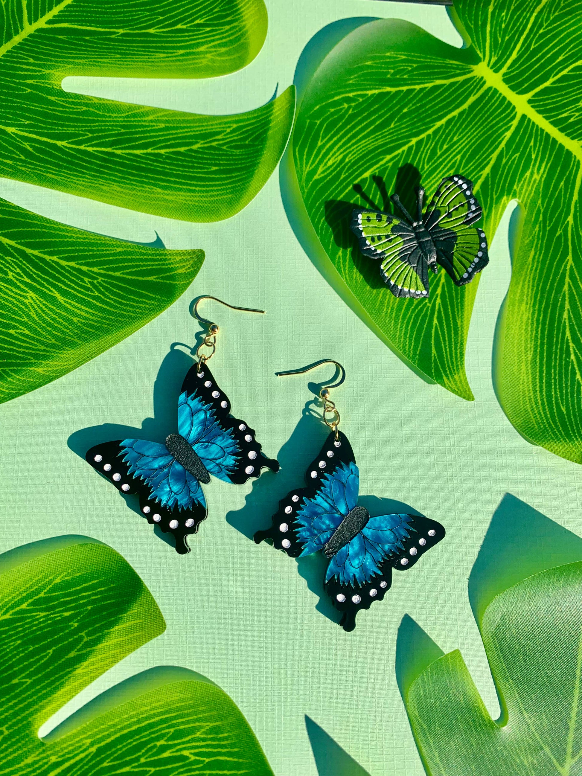Blue Morpho Butterfly Acrylic Earrings Quirks!