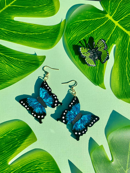 Blue Morpho Butterfly Acrylic Earrings Quirks!