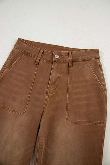 Breen Cropped High Rise Wide Leg Jeans Shewin