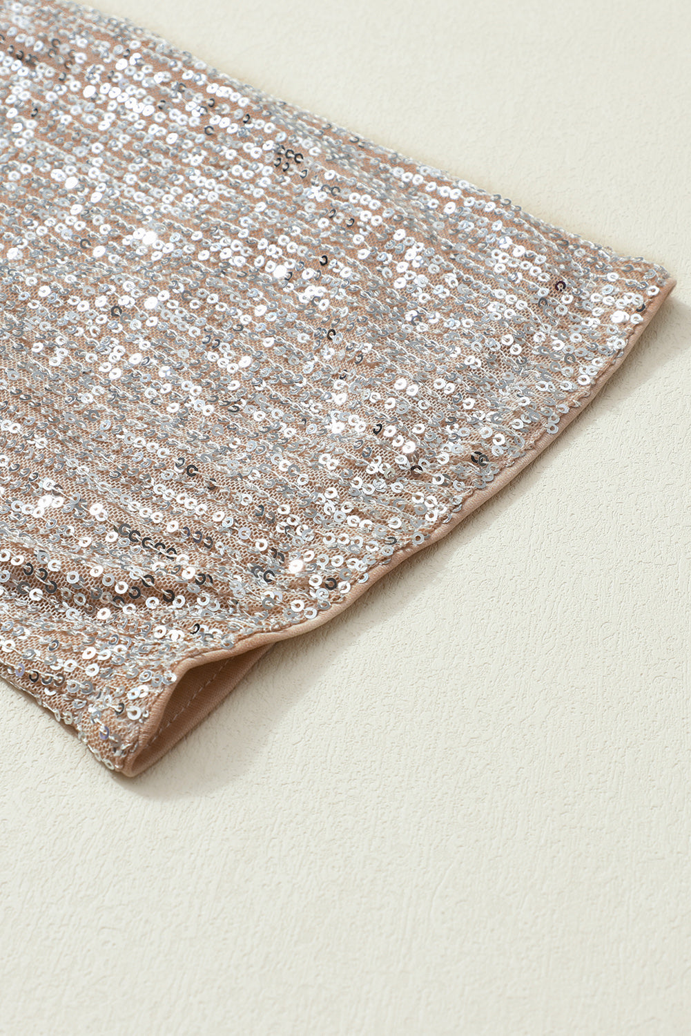 Apricot Sequin 3/4 Sleeve Open Front Duster Cardigan Shewin