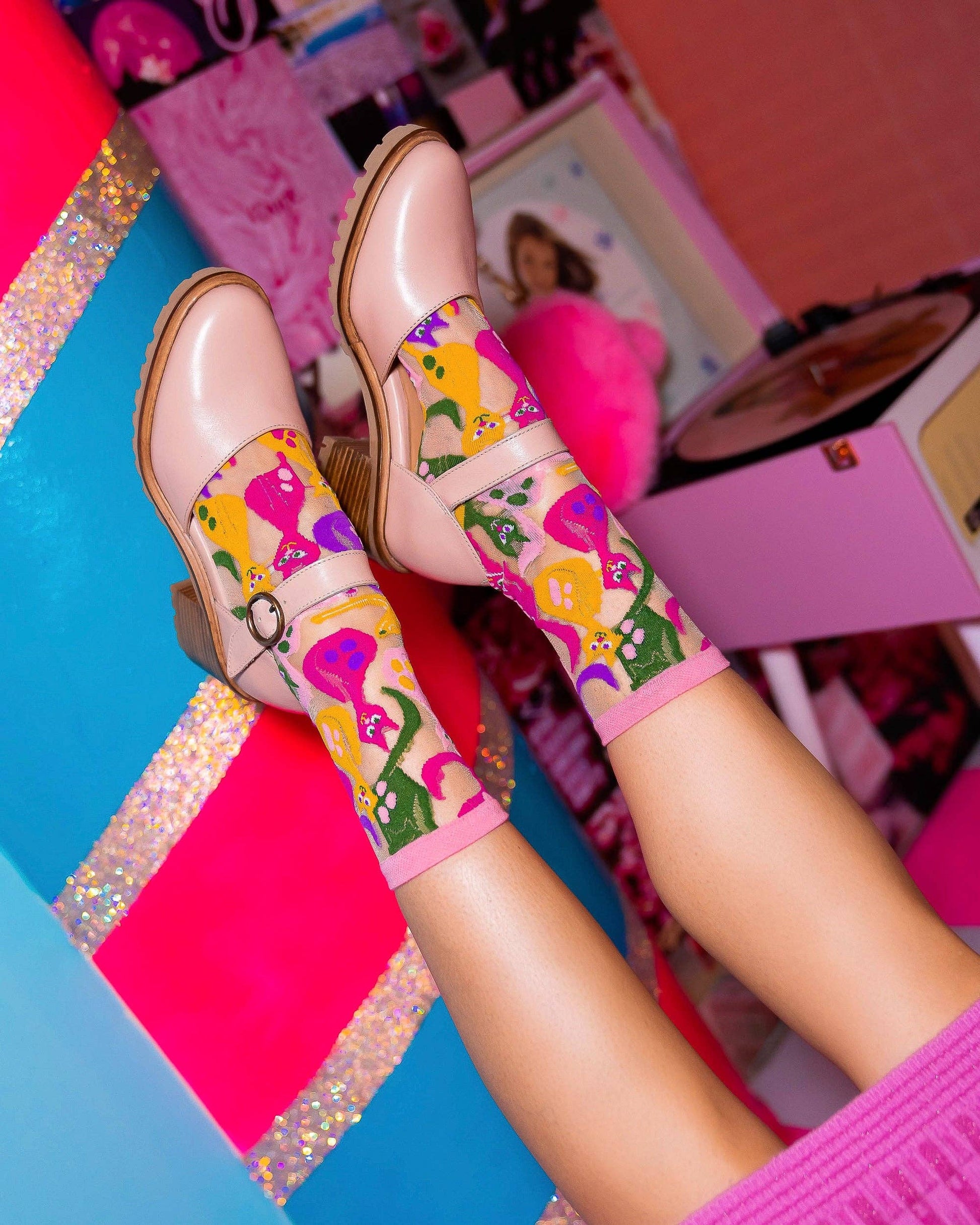 Dopamine Cats Sheer Crew Sock Quirks!