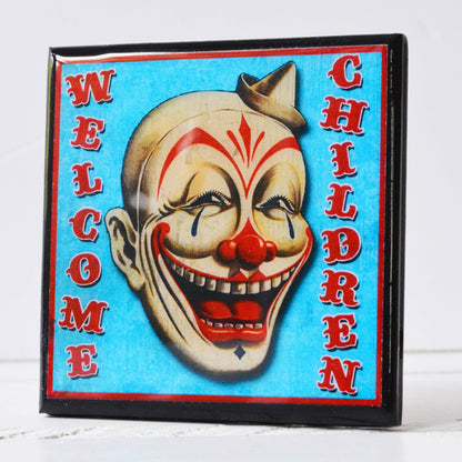 Creepy Clown Halloween Drink Coaster Set Quirks!