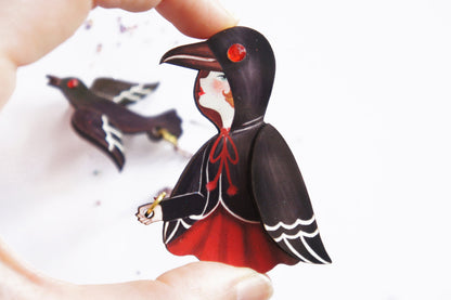 Raven Girl  Brooch by Laliblue