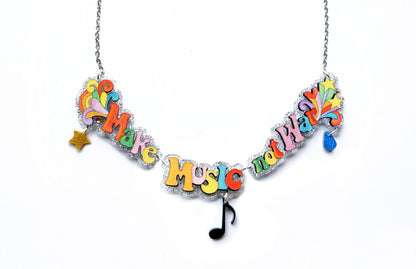 Make Music Not War Necklace by Laliblue