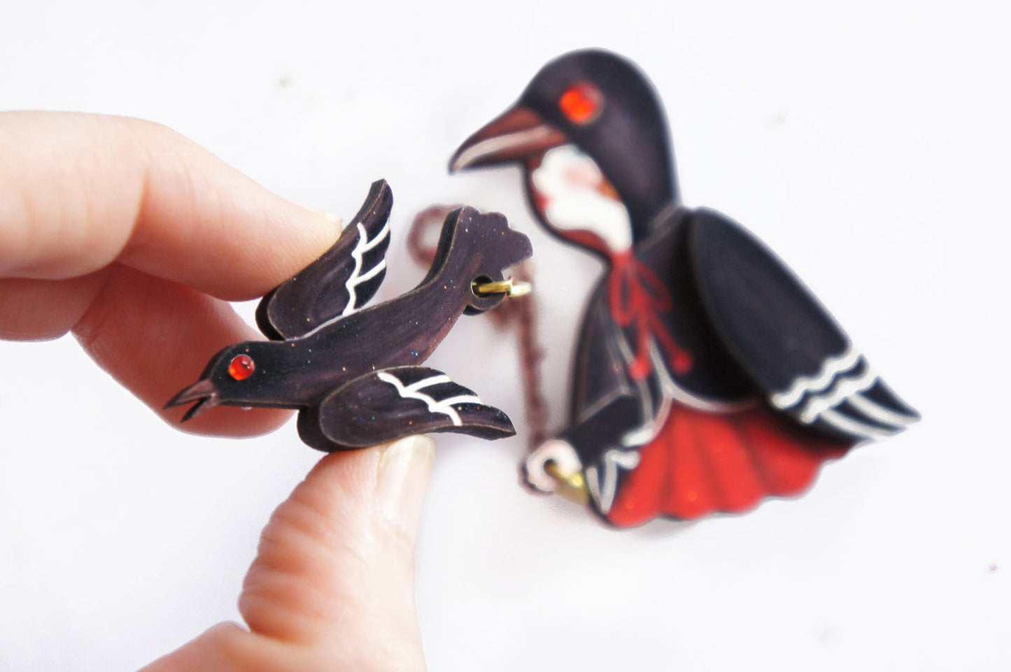 Raven Girl  Brooch by Laliblue