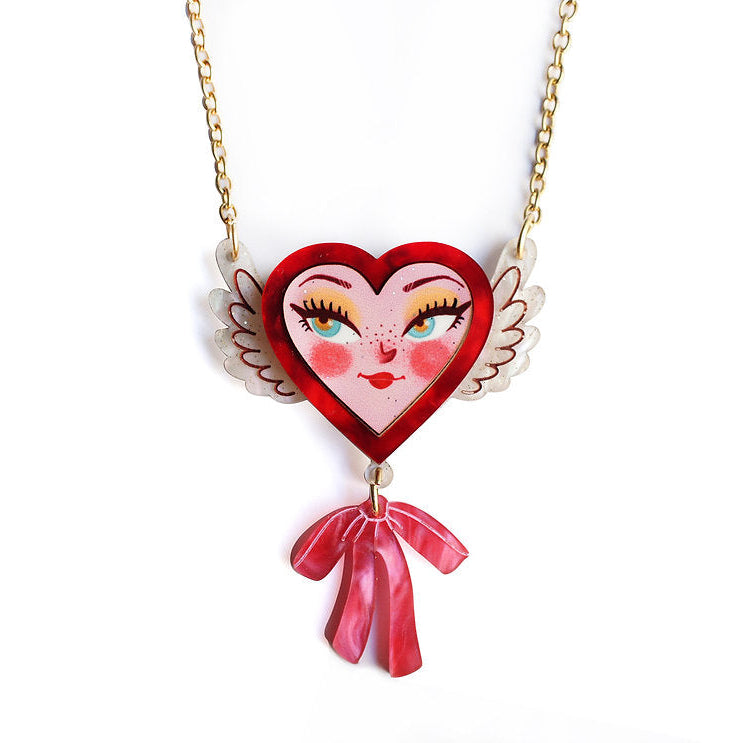 Heart with Wings Necklace by Laliblue