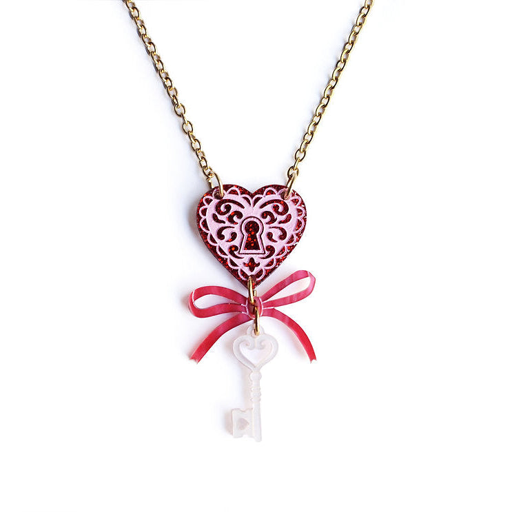 Heart with Key Necklace by Laliblue