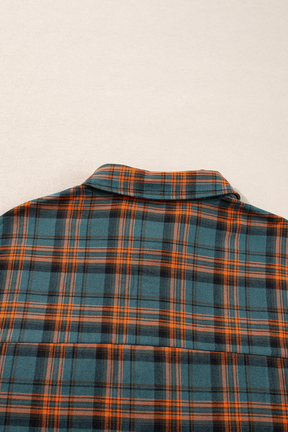 Green Plaid Long Sleeve Collar Shirt Shewin