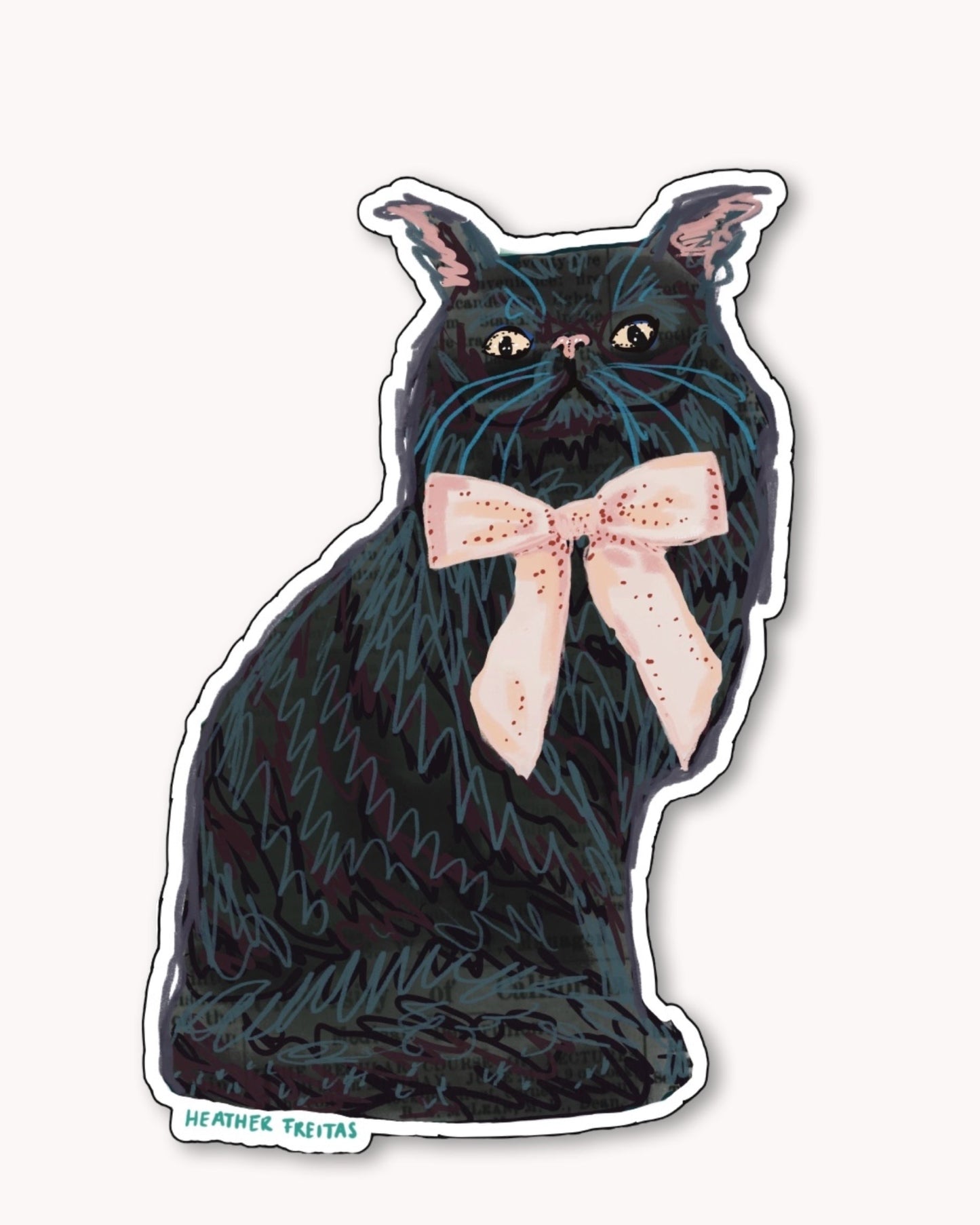 Black Persain Cat Sticker