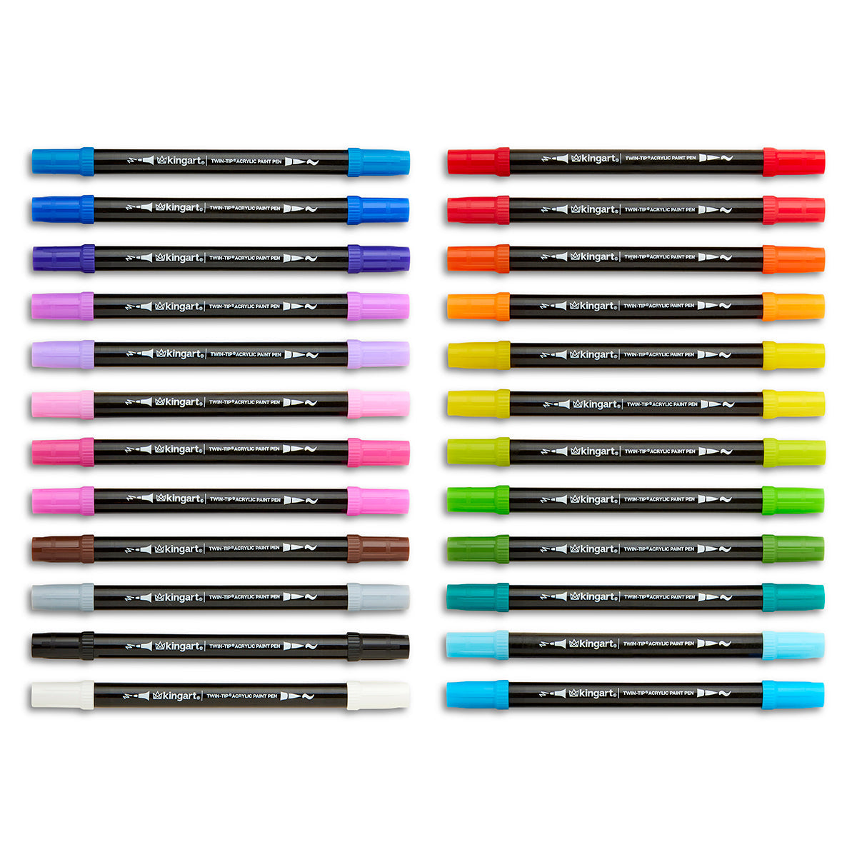 Dual Tip Acrylic Paint Pens - 24 Colors