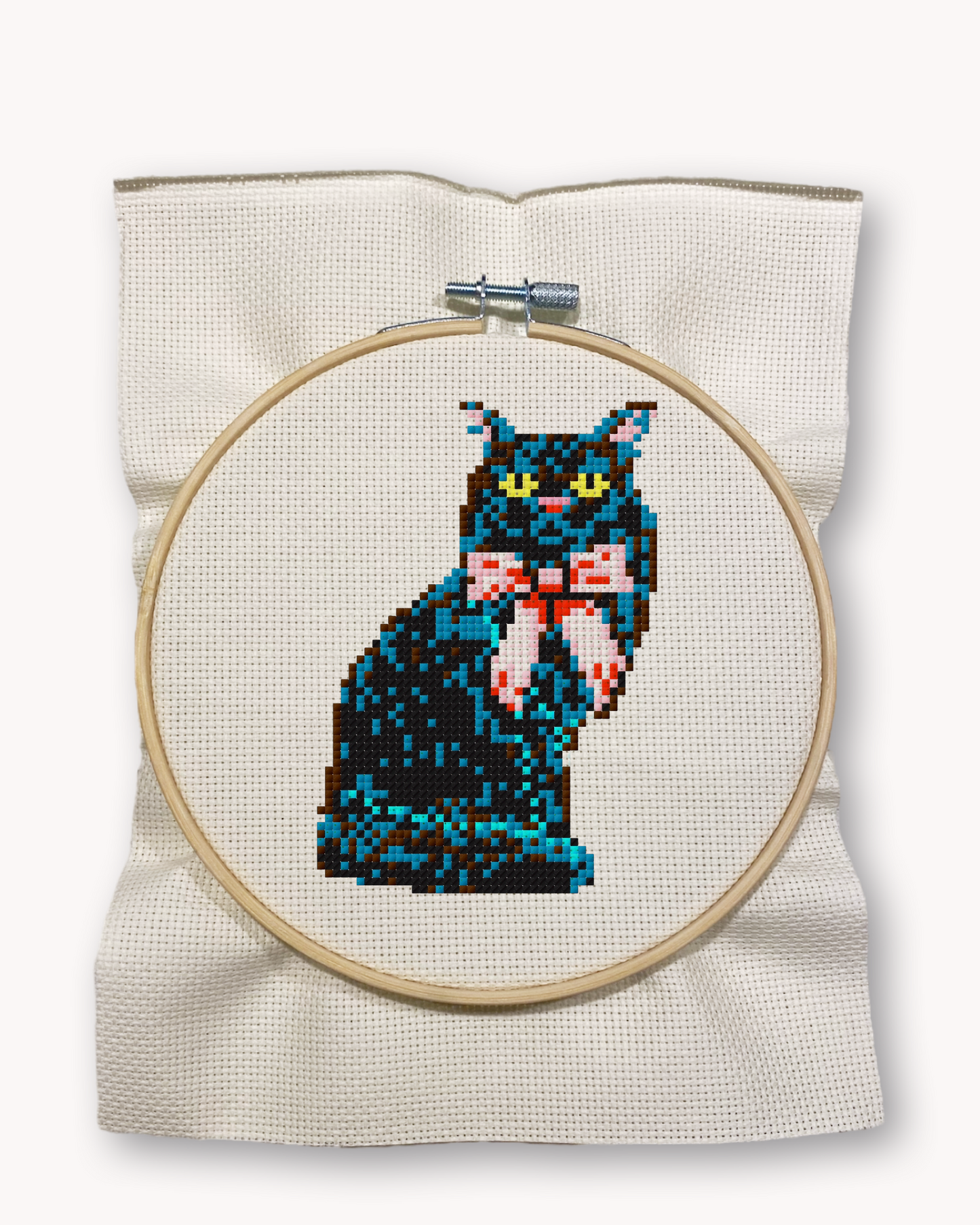 Black Persian Cat Cross Stitch Kit ( M 4 inch )