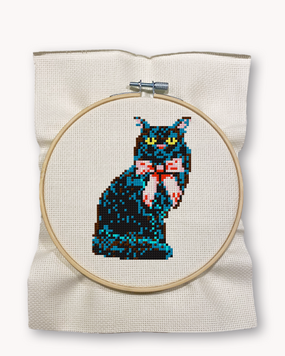 Black Persian Cat Cross Stitch Kit ( M 4 inch )
