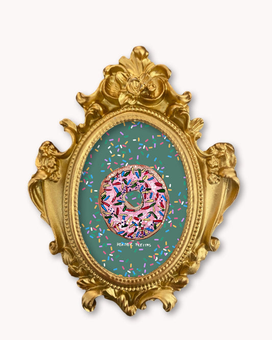 Pink Sprinkle Donut - Mini framed print