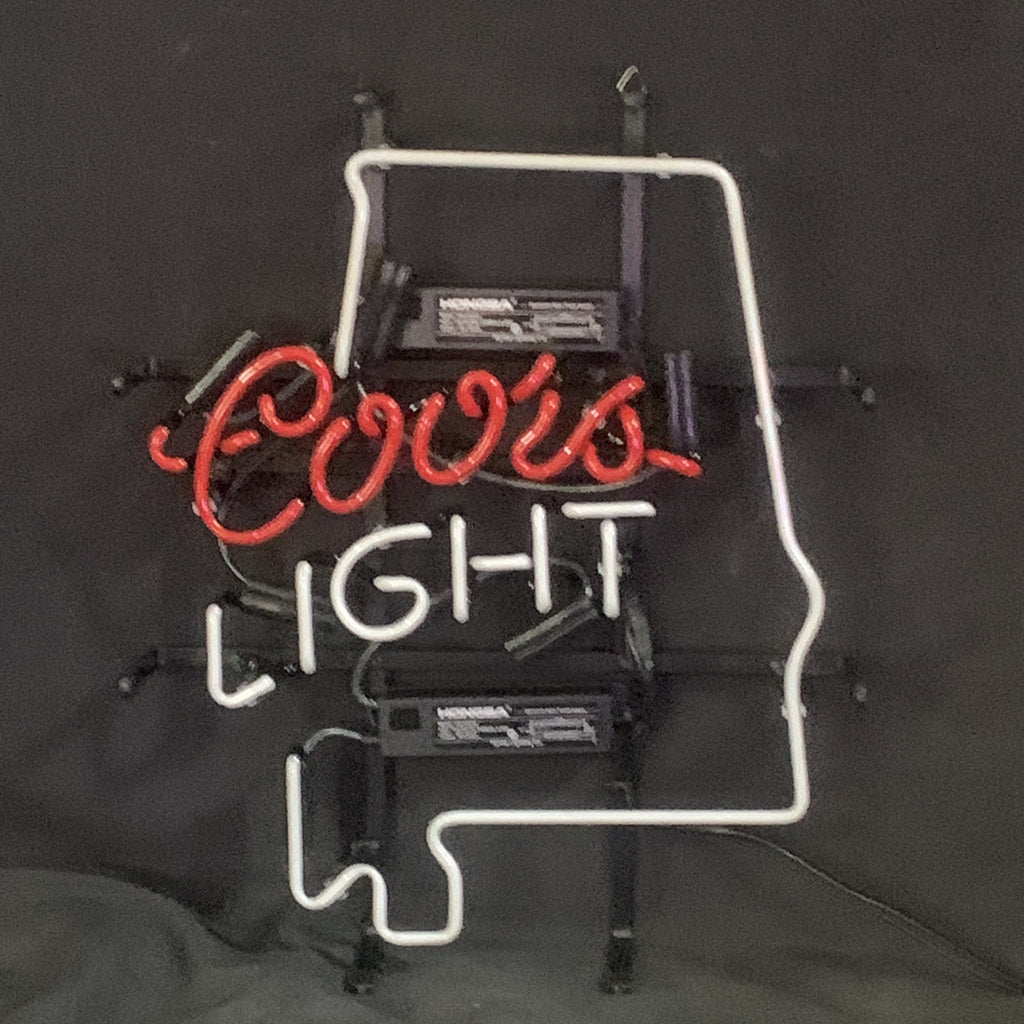 Coors Light with Alabama Maps Neon Light Sign Neon Signs Land