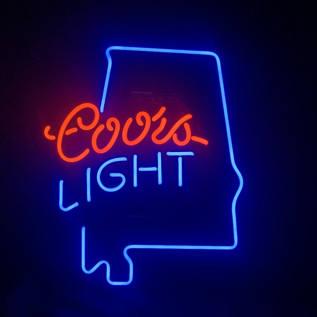 Coors Light with Alabama Maps Neon Light Sign Neon Signs Land
