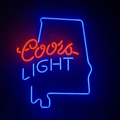 Coors Light with Alabama Maps Neon Light Sign Neon Signs Land