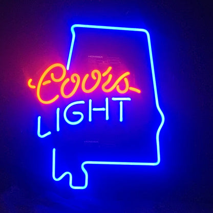 Coors Light with Alabama Maps Neon Light Sign Neon Signs Land