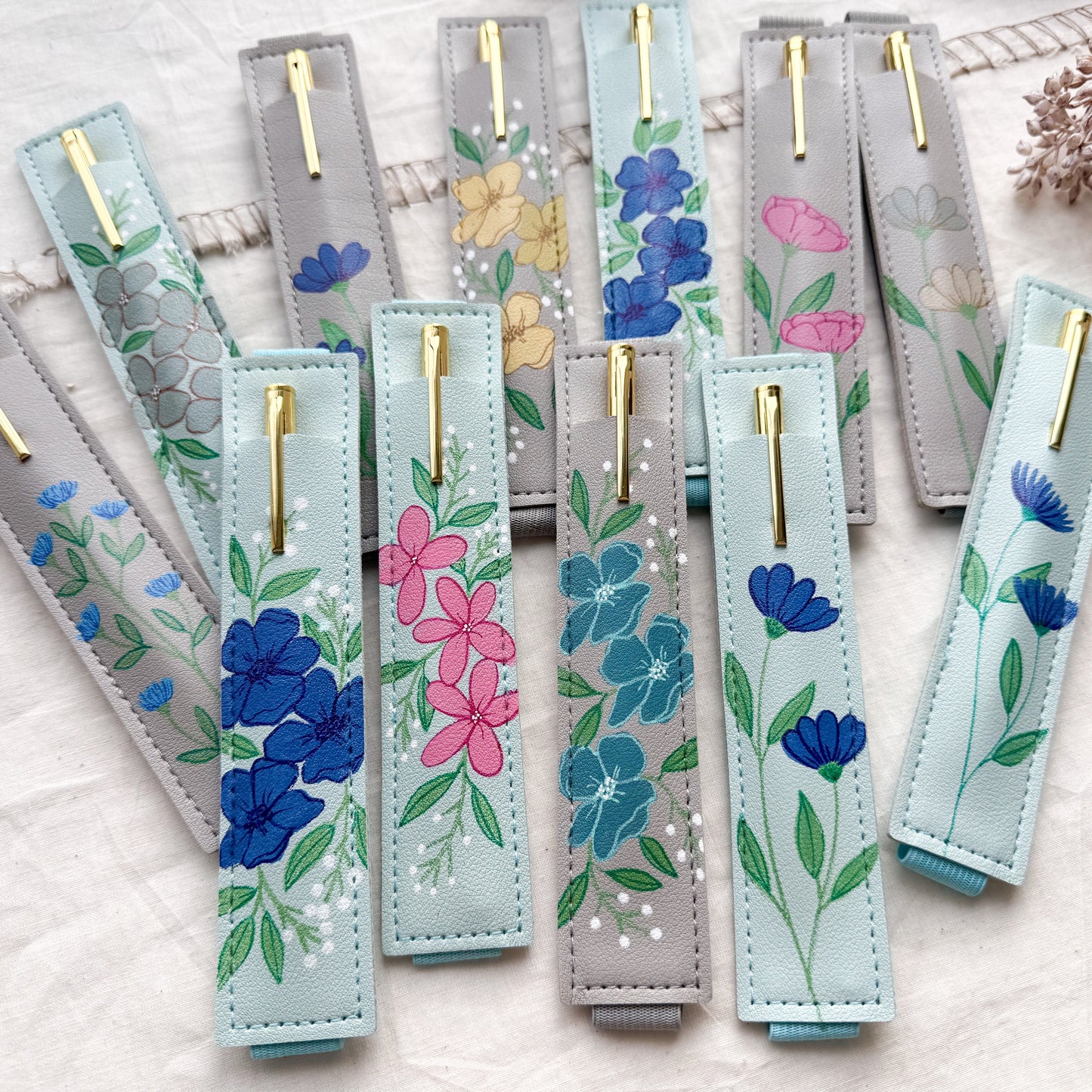 Elastic Pen Holder-Colorful Floral
