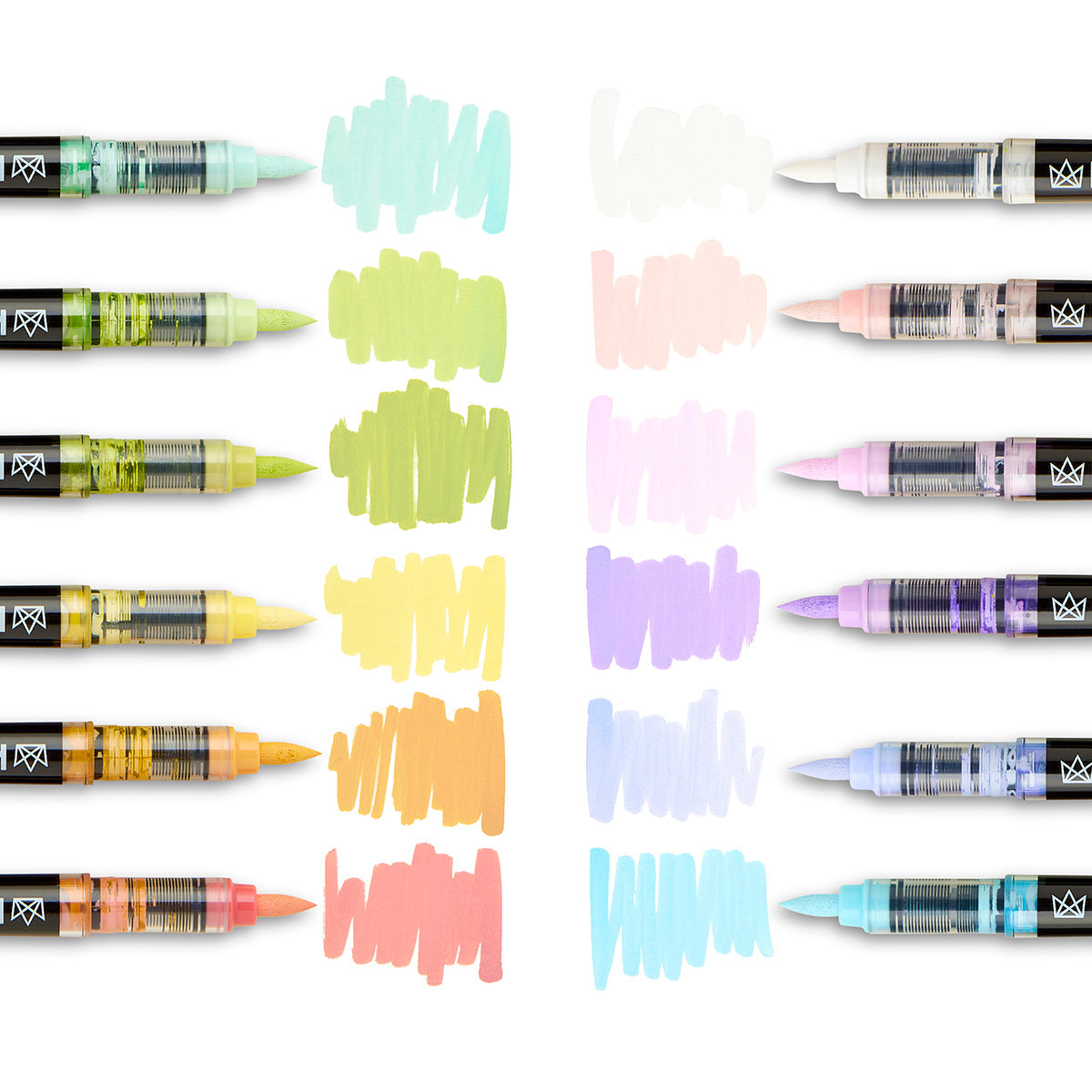Acrylic Paint Brush Tip Pens - 12 Pastel Colors