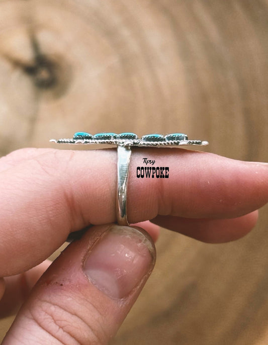 Kingman Turquoise Size 6 Zuni Ring - Creative Freedom Collective
