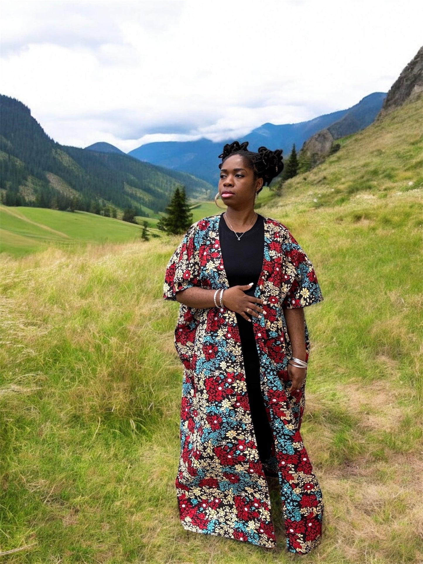 UKA Bold African Print Kimono Jacket - Handmade Ankara Outerwear for Women - Creative Freedom Collective