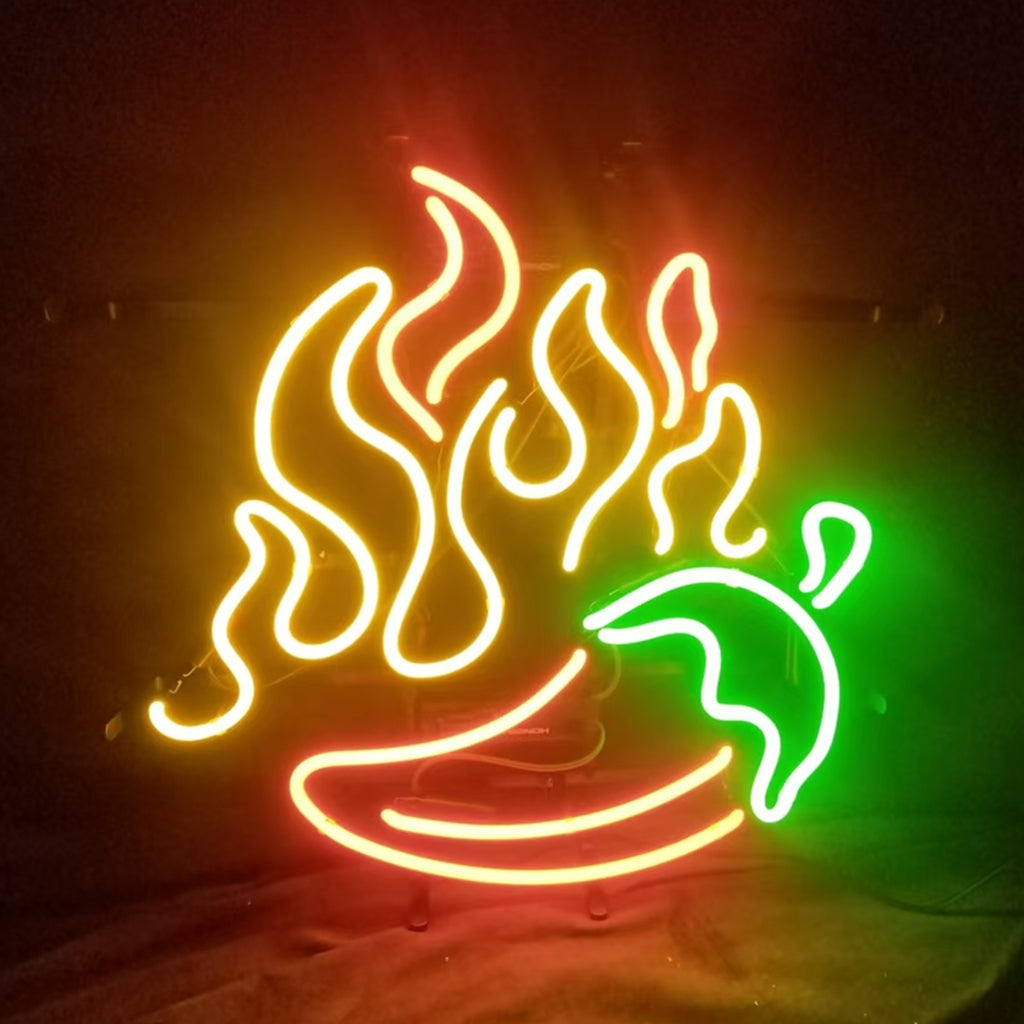 Fire BBQ Pepper Neon Signs Neon Signs Land