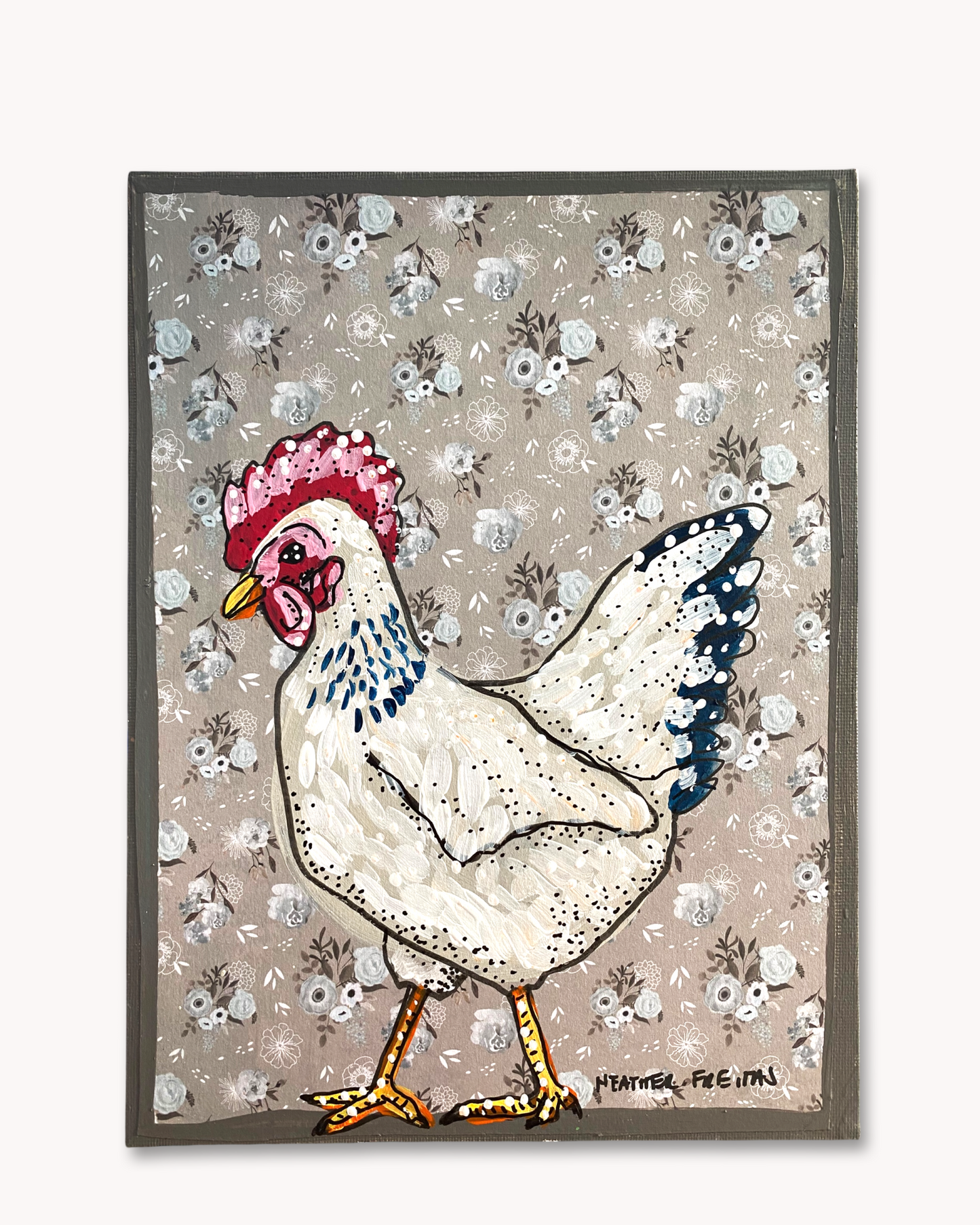 Floral Chichen ( Original Painting ) Heather Freitas