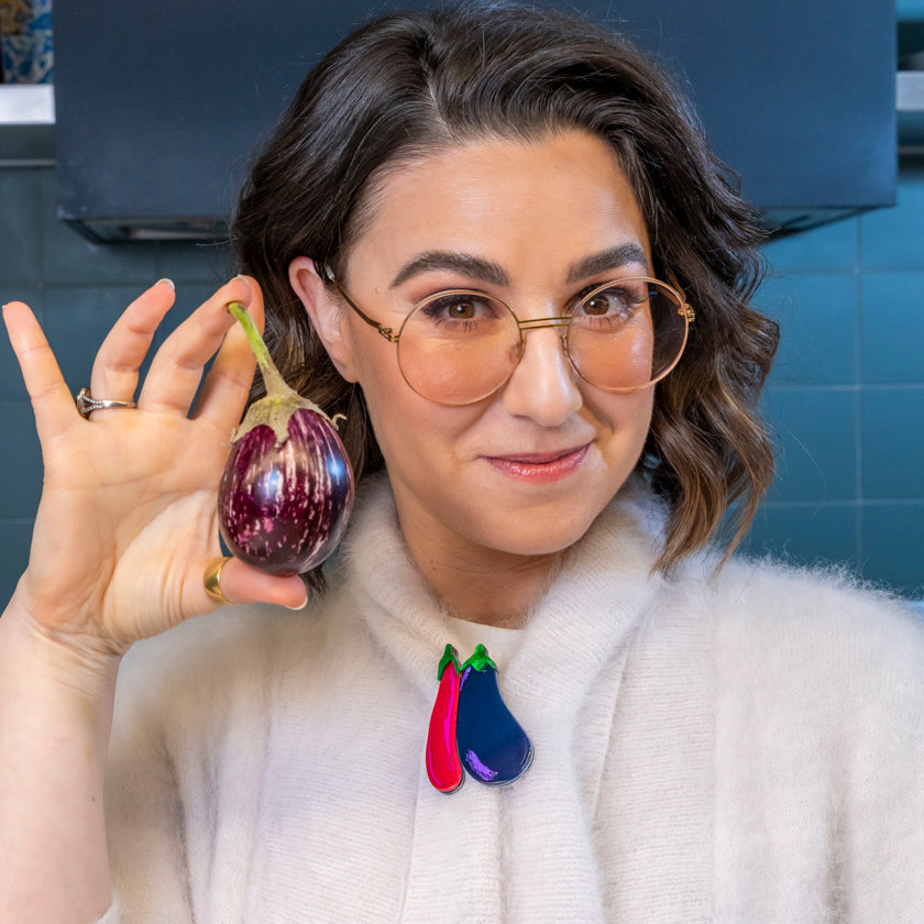 Eggplant Envy Brooch by Erstwilder Quirks!