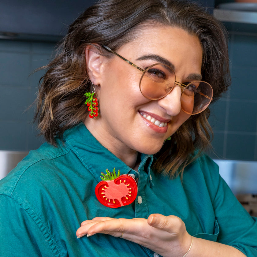 Tomato Time Brooch by Erstwilder Quirks!