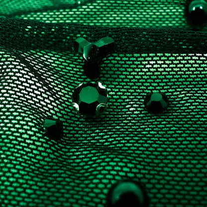 Brilliance Beaded with Rhinestone Stretch Mesh Fabric | Blue Moon Fabrics
