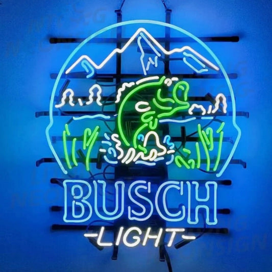 Fishing Bass Fish&Busch Light Neon Signs Neon Signs Land