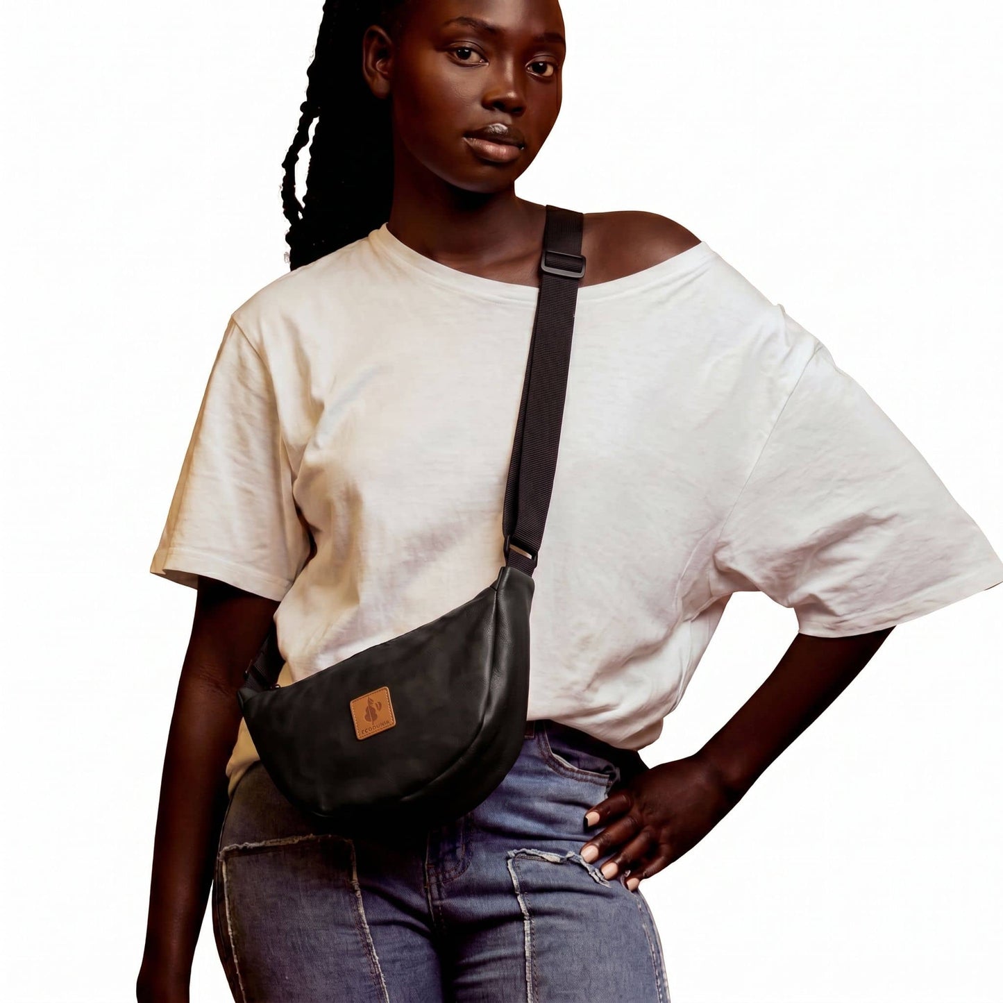 Round Mini Vegan Leather Shoulder Bag - Vegan Leather Purse