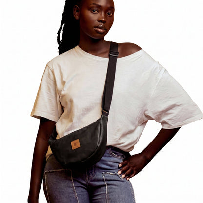 Round Mini Vegan Leather Shoulder Bag - Vegan Leather Purse