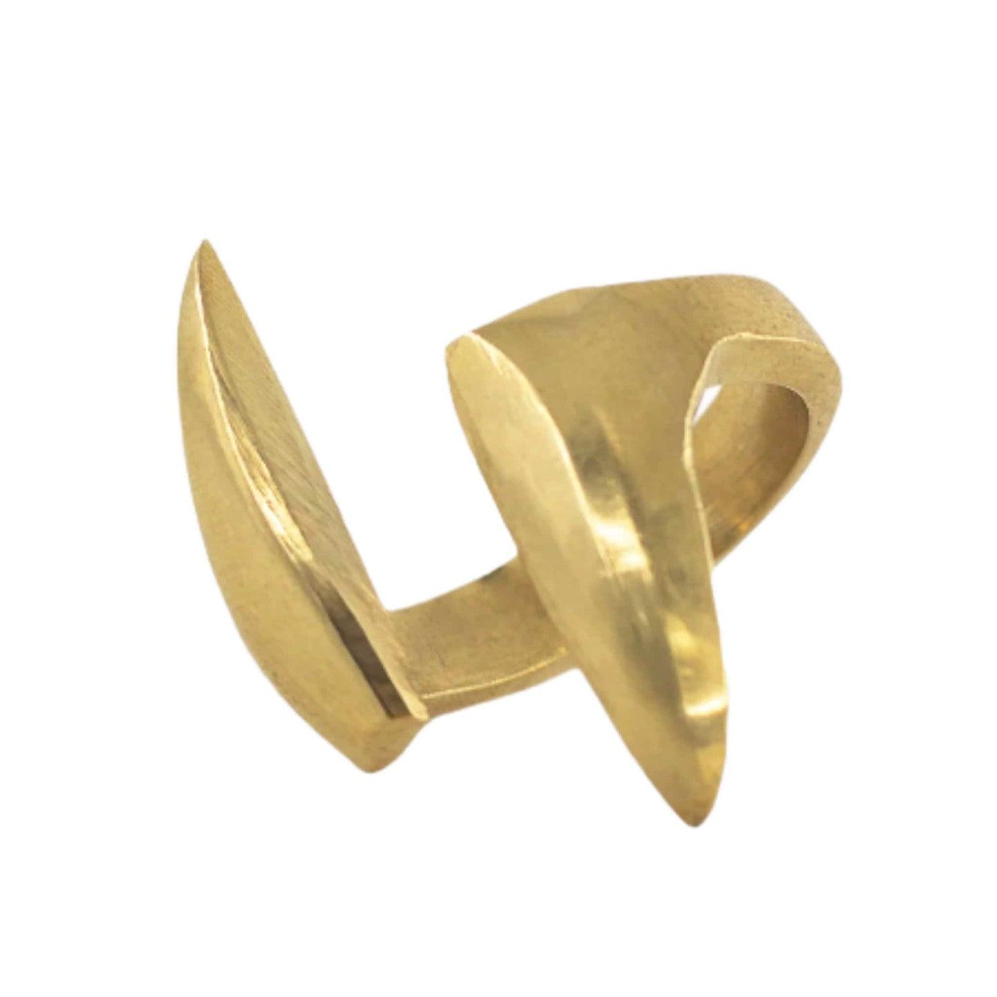 Double Petal Brass Statement Ring for Women | Umbo
