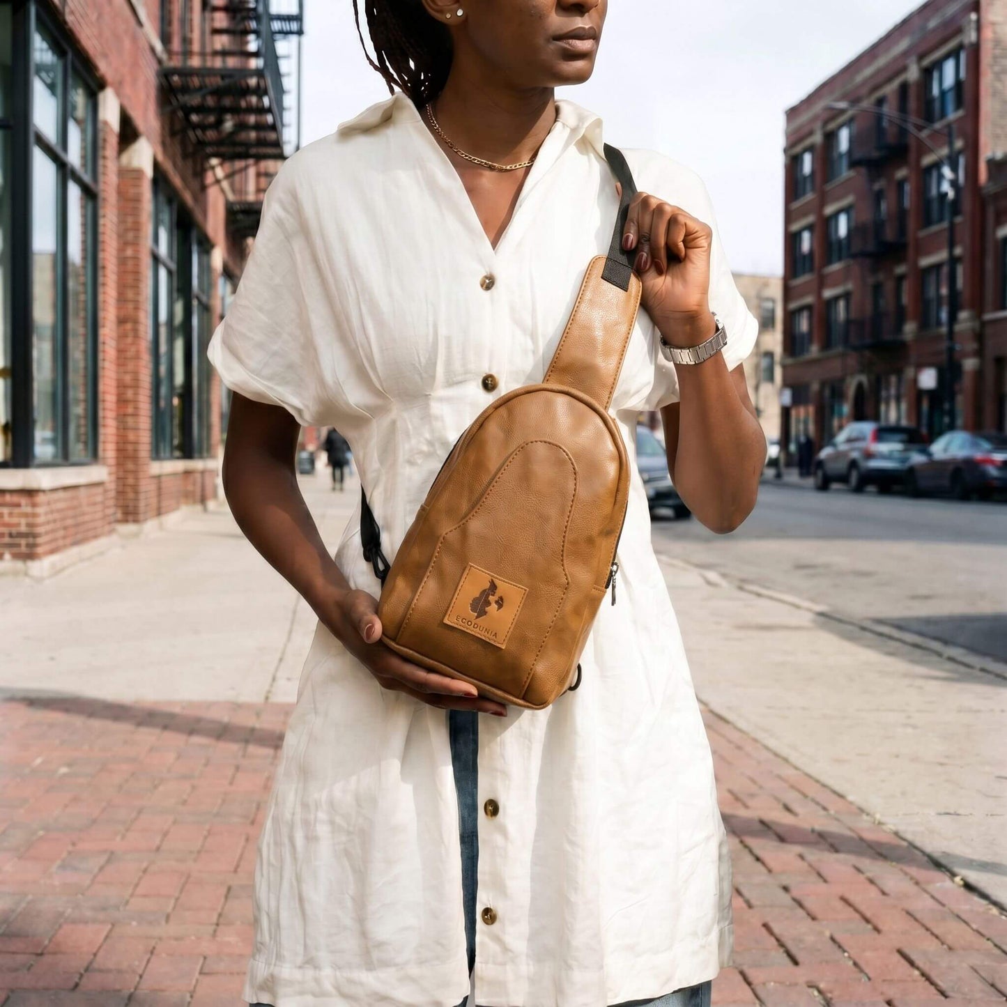 Small Vegan Leather Sling Bag - Crossbody | Buru