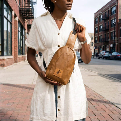 Small Vegan Leather Sling Bag - Crossbody | Buru