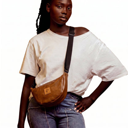 Round Mini Vegan Leather Shoulder Bag - Vegan Leather Purse
