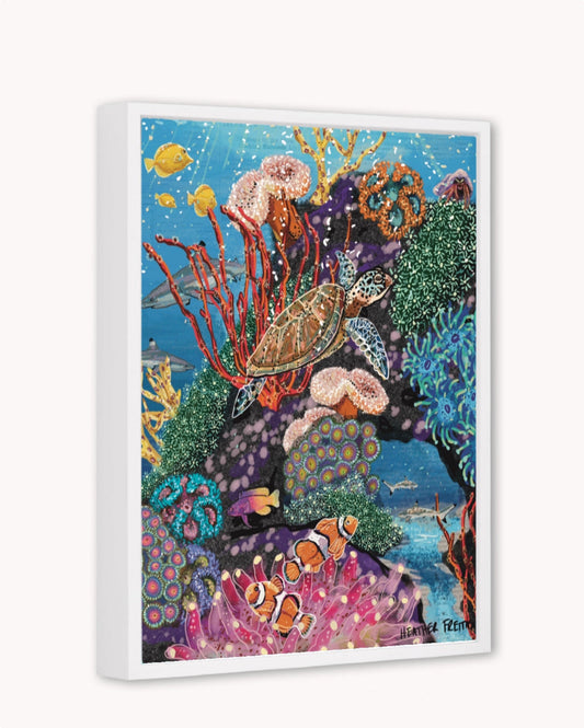 Turtle Reef Framed Canvas Print