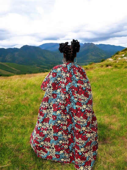 UKA Bold African Print Kimono Jacket - Handmade Ankara Outerwear for Women - Creative Freedom Collective