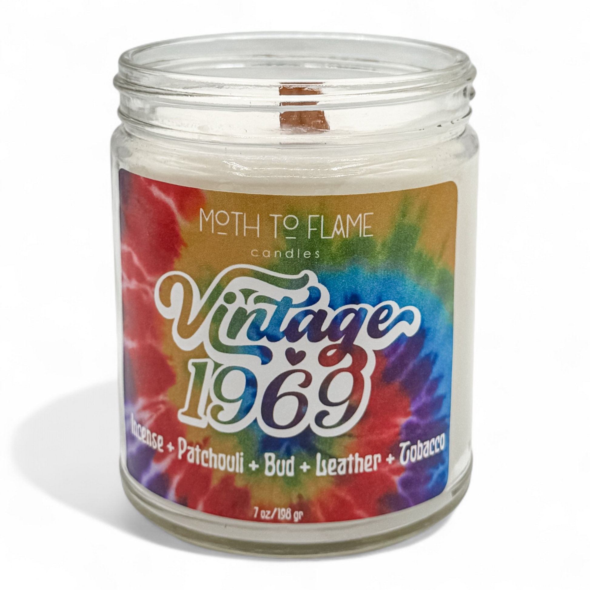 Vintage 1969 – 7 oz / 12 oz Candle Moth to Flame Candles
