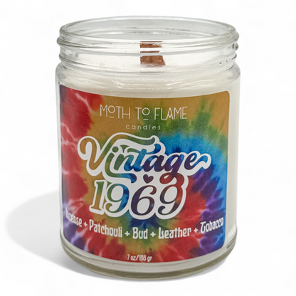 Vintage 1969 – 7 oz / 12 oz Candle Moth to Flame Candles