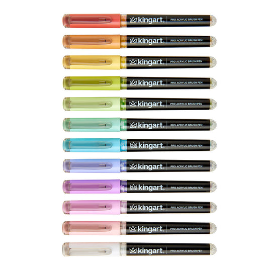 Acrylic Paint Brush Tip Pens - 12 Pastel Colors