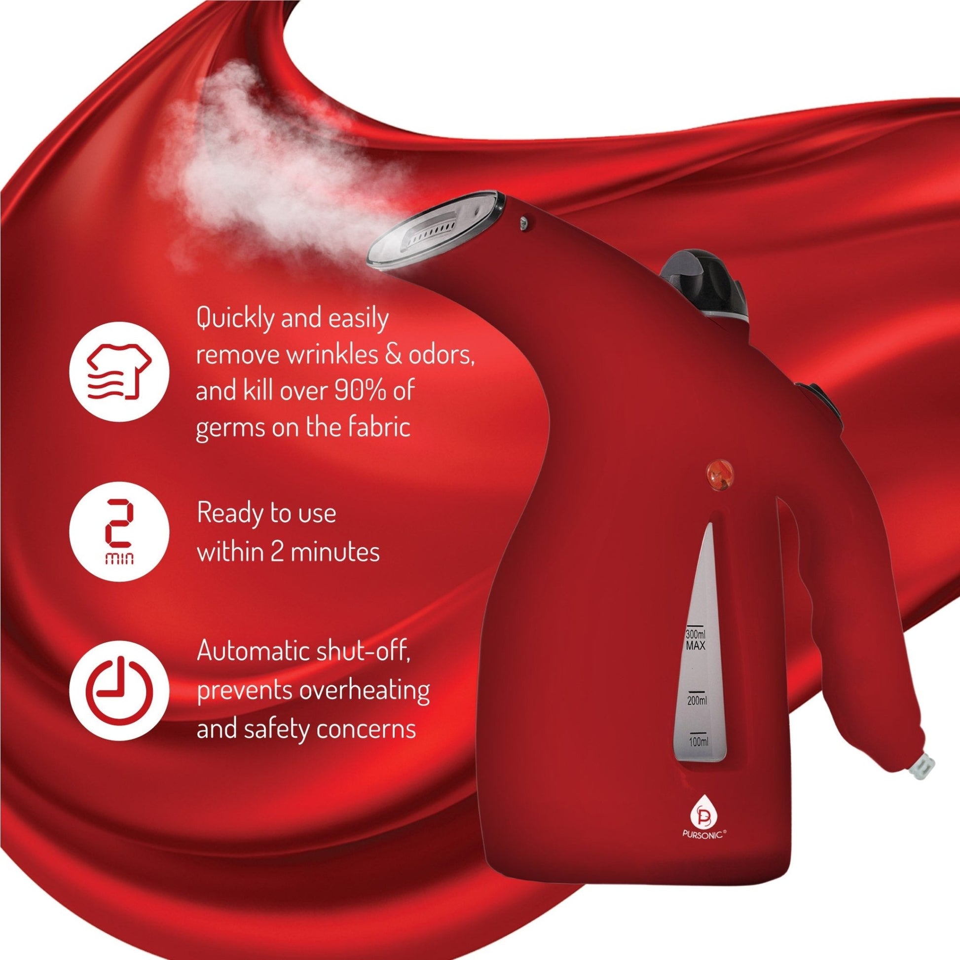 300ml Handheld Fabric Fast 2 Minute Heat - up Powerful Travel Clothes Garment Steamer - Creative Freedom Collective