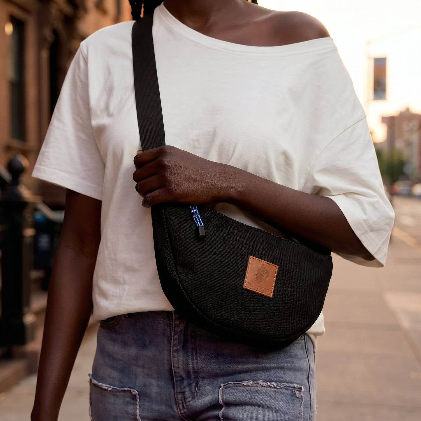 Round Mini Shoulder Bags for Women - Canvas Bag