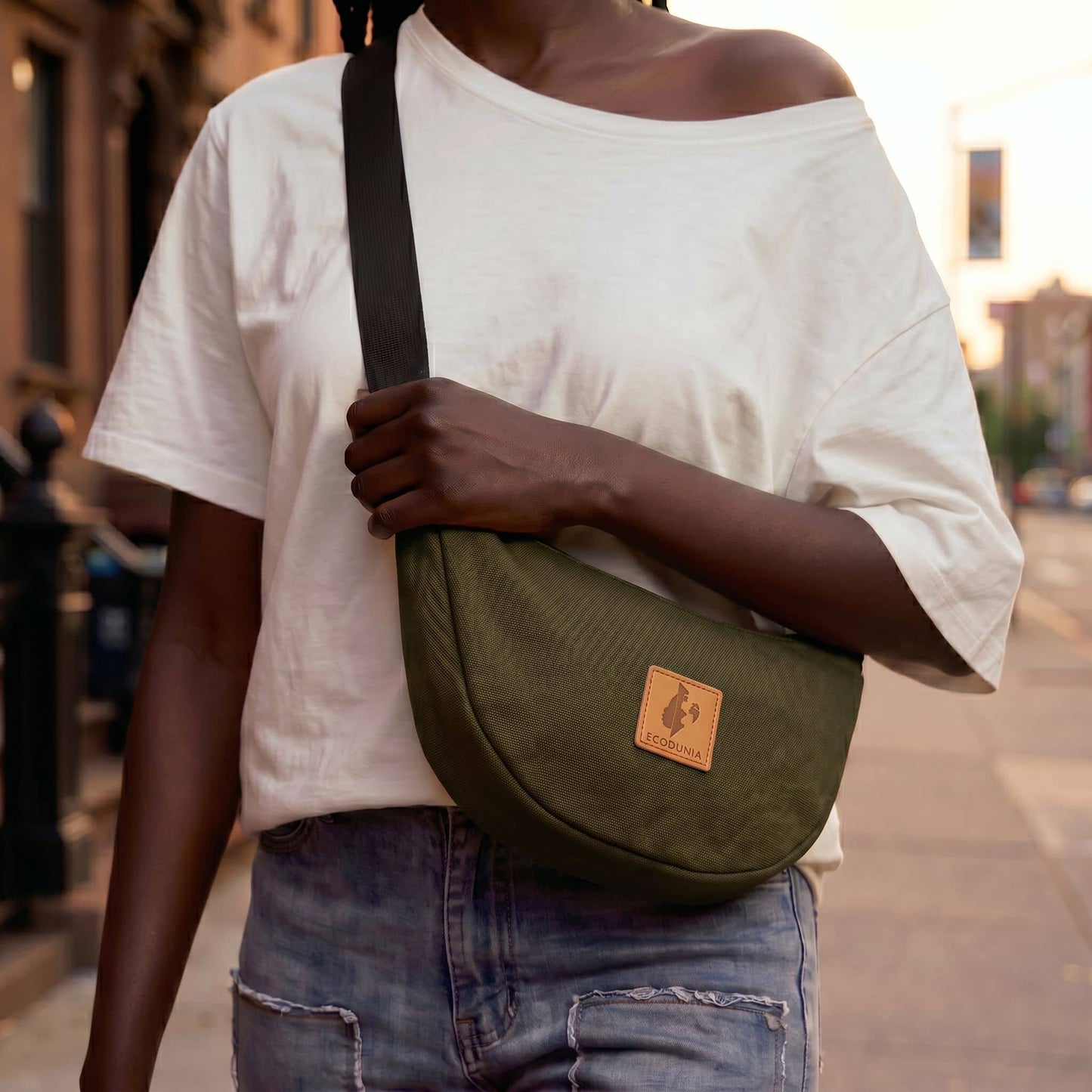 Round Mini Shoulder Bags for Women - Canvas Bag