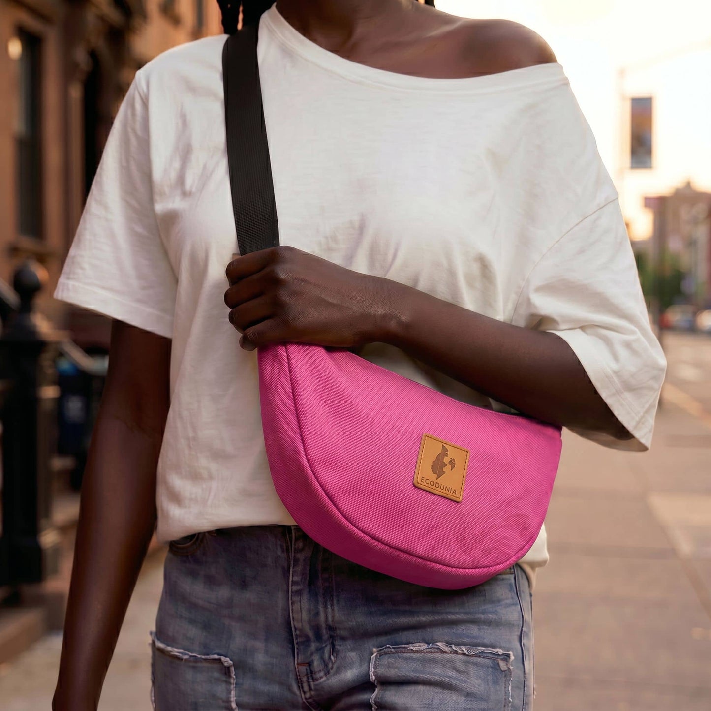 Round Mini Shoulder Bags for Women - Canvas Bag