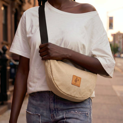 Round Mini Shoulder Bags for Women - Canvas Bag
