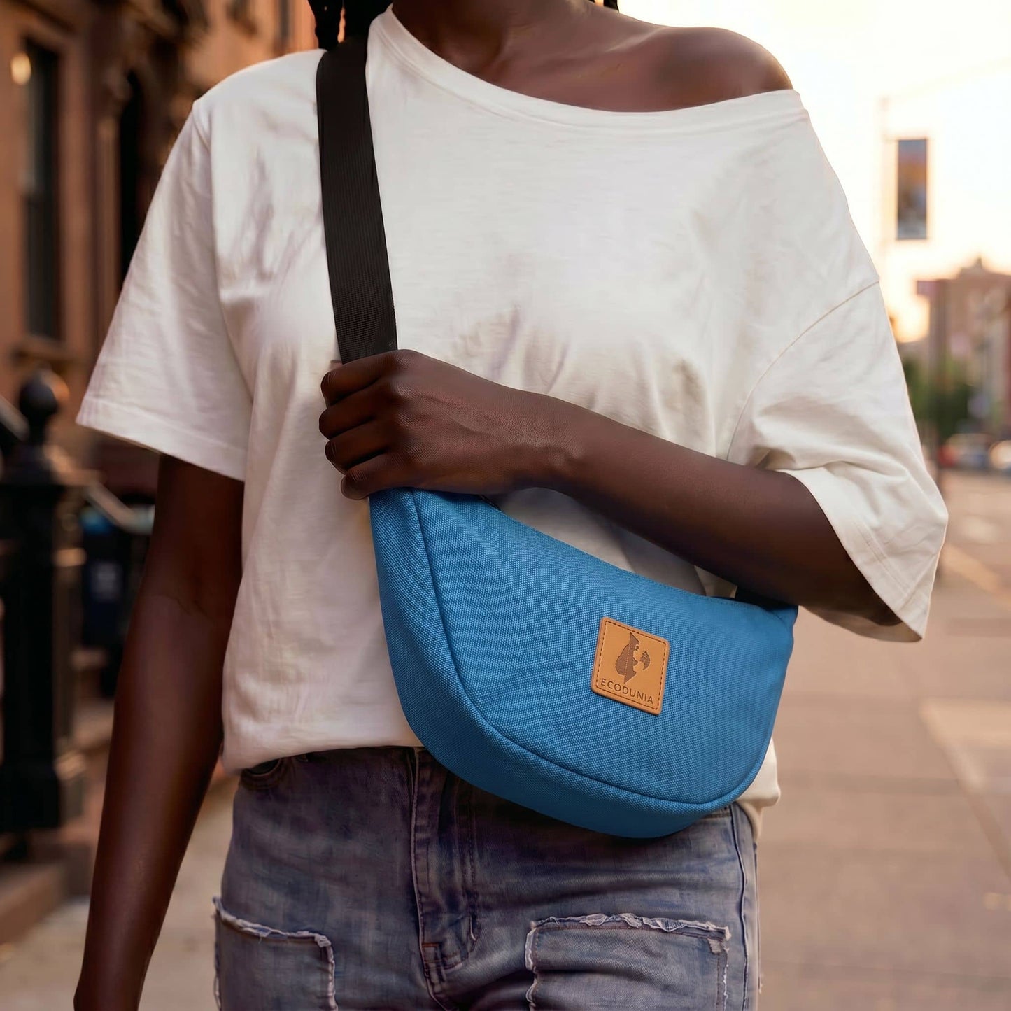 Round Mini Shoulder Bags for Women - Canvas Bag