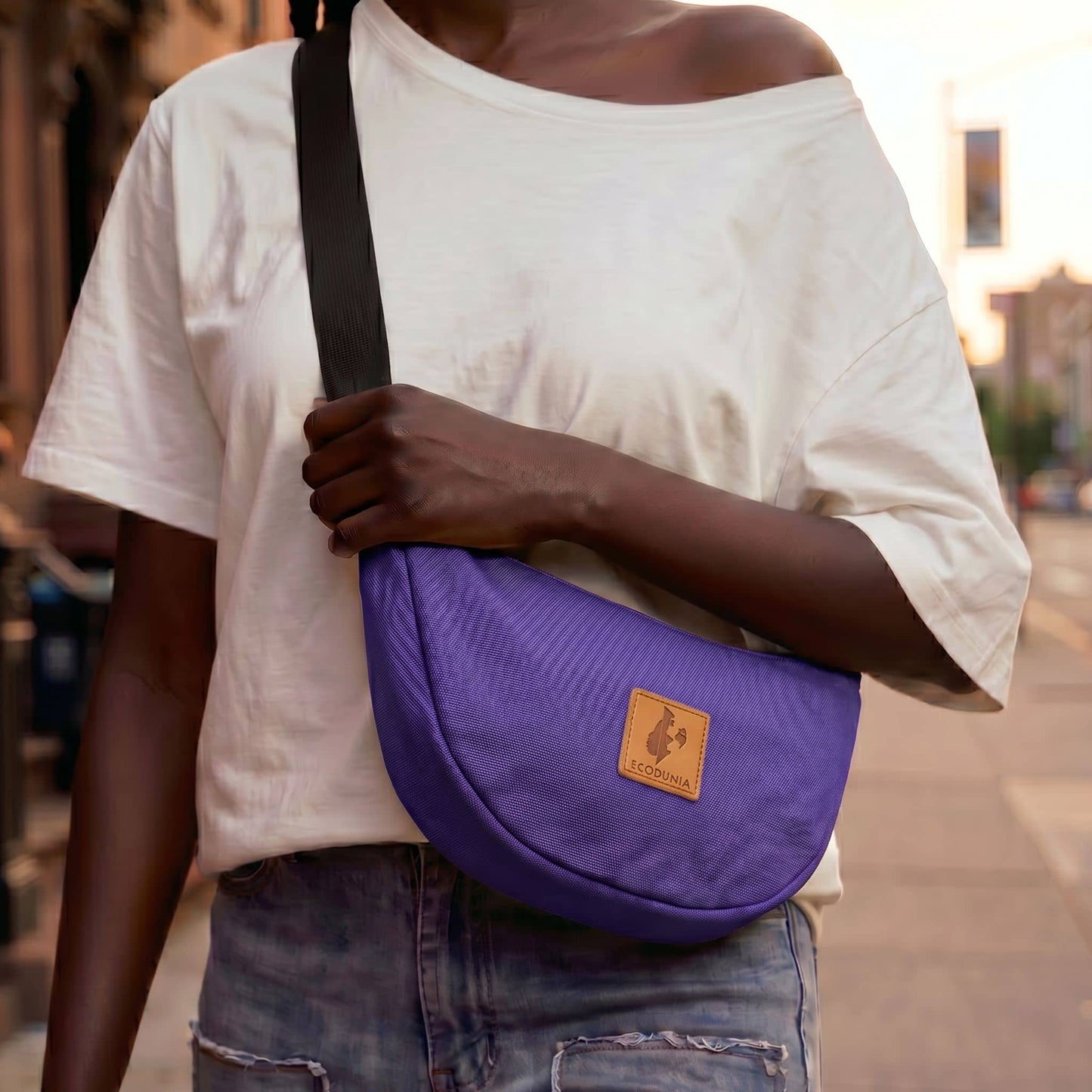 Round Mini Shoulder Bags for Women - Canvas Bag
